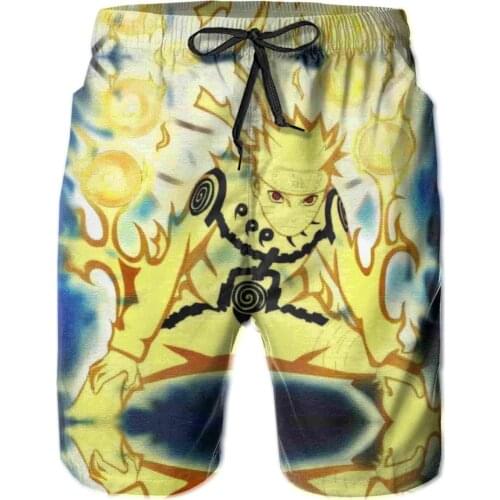 Summer Men Beach Shorts Breathable Quick Dry Casual akatsuki,Sasuke running Hokage74 Male Shorts