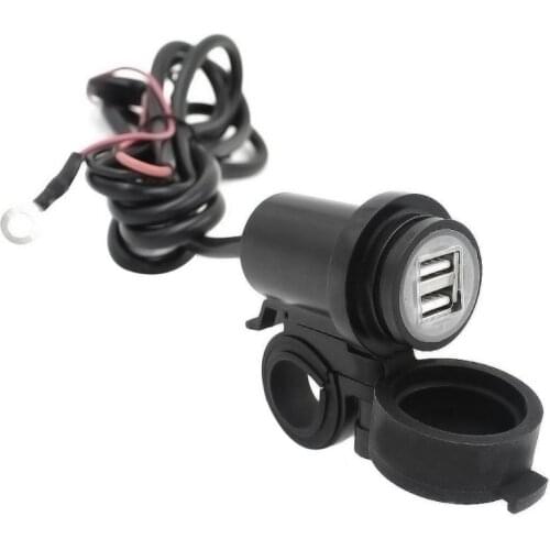 50pcs Universal 12V Dual USB Motorcycle Car Waterproof Power Socket Charger 12V 24V input easy to use