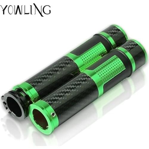 7/8'' 22MM Universal Street&Racing CNC Motorcycle Motocross for Kawasaki racing bike HANDLEBAR carbon fiber Handle Bar Grips end