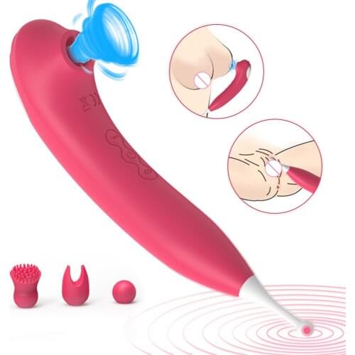 Sucking Vibrator Clit Nipple Sucker 4-in-1 G-spot Vibrator Sex Toys for Women Clitoris Stimulation Oral Licking Female Orgasm