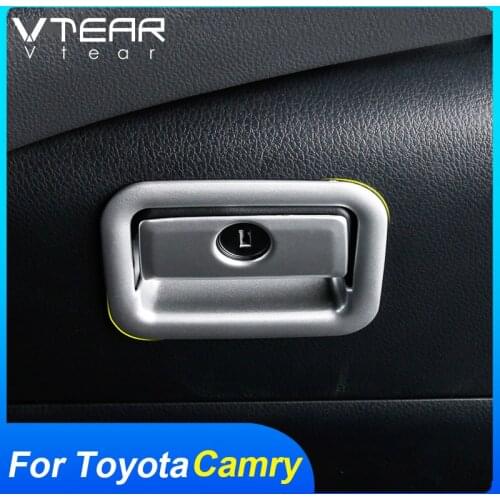 Vtear For Toyota Camry Glove box handle Door bowl cover trim frame interior chrome styling decoration car accessories parts 2020