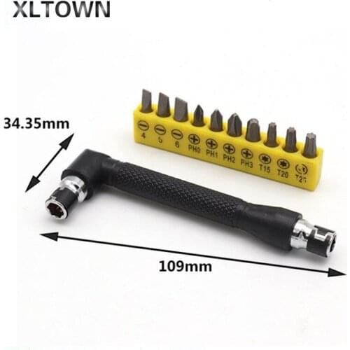 XLTOWN New multi-function L-type mini double-head socket wrench screwdriver bit plus ten pieces screwdriver bits