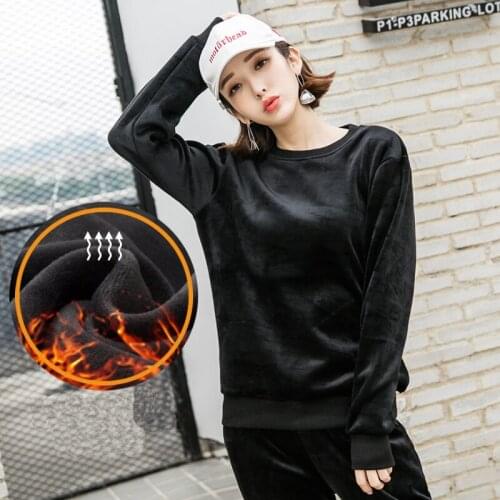 Jvzkass 2019 new double-sided gold velvet female autumn and winter thickening fashion loose plus velvet sweatshirt Z343