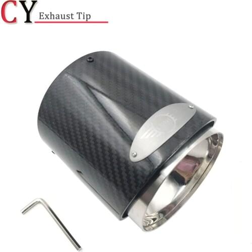 1Piece For Mini Style Muffler Pipe Glossy Carbon Fiber Exhaust Tail Tips For R55 R56 R57 R58 R59 R60 R61 F55 F54 F56 F57 F60