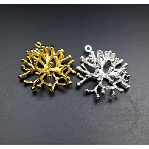 12x30x30mm gold,silver color brass coral branch pendant charm DIY jewelry supplies 1850278