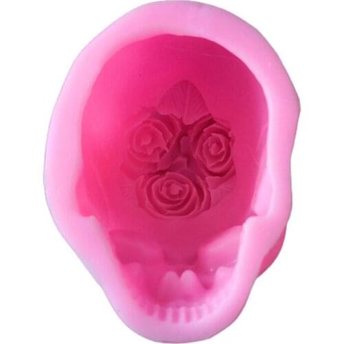 3D Rose Flower Skull Epoxy Resin Mold Home Decorations Ornaments Casting Silicone Mould DIY Crafts Plaster Candle Mold