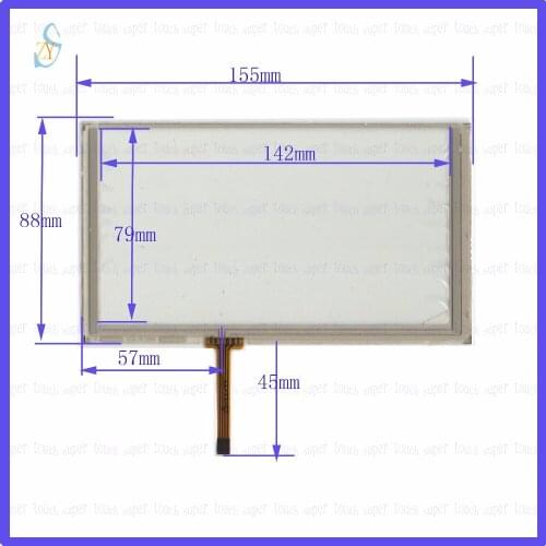 ZhiYuSun HLD-TP-2544 6.2inch 4-wire resistive touch panel for Car DVD, 155*88 GPS Navigator screen glass this is compatible