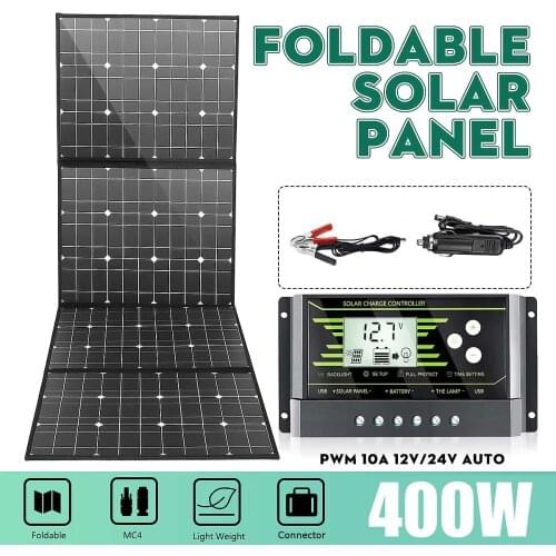 400W Solar Panel 18V DC Cable USB Port Outdoor Portable Battery Charger For Phone Car Yacht RV Lights Charging With Controller
