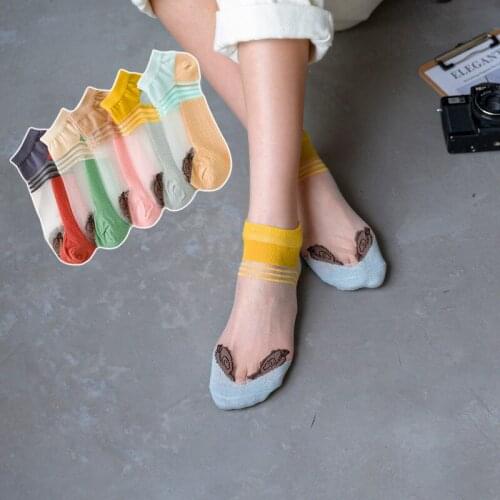 5 Pairs High Quality Women Socks Summer New Female Thin Cotton Patchwork Breathable Casual Socks Striped Girls Ankle Socks