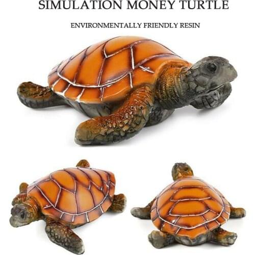 Fish Tank Landscaping Decoration Bionic Money Turtle Resin Landscaping Turtle Aquarium Set Feng Shui Turtle Ornaments