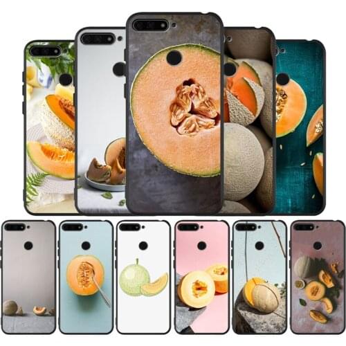 Hami melon black Silicone Phone Case For Huawei honor 30 8 8X 9 10 10 Lite 20 Mate 10 20 30 Lite Pro cover