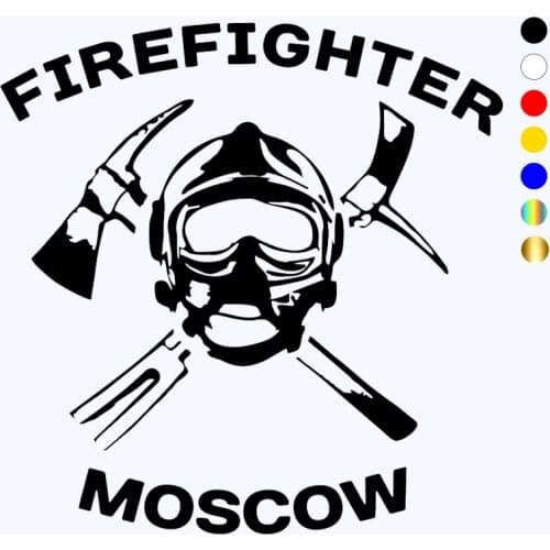 CK2579#15*15.2cm Firefighter MOSCOW funny car sticker vinyl decal silver/black car auto stickers for car bumper window car decor