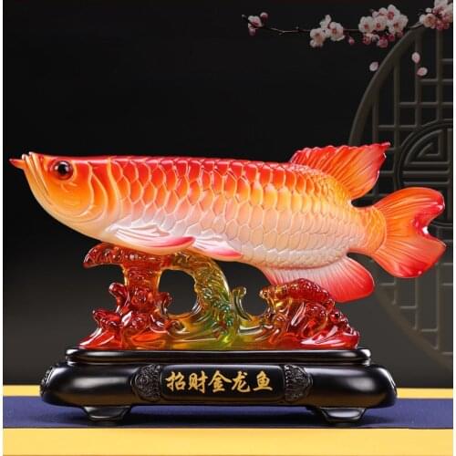 Good luck FENG SHUI decorative statue 2021 HOME OFFICE company SHOP TOP Efficacious Talisman Money Drawing Arowana Golden Fish