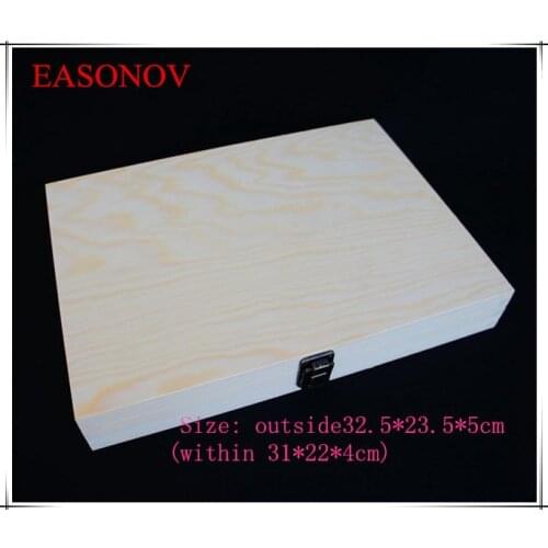 EASONOV 32.5*23.5*5cm Wooden large box A4 paper storage box box kit parts box free shipping