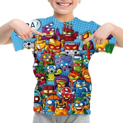 Children Super Zings 3D T-shirt Boys Girls Summer Short Sleeve Tops Superzings T Shirts Kids Clothes Toddler Tees Anime Tshirts