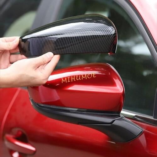 For Mazda CX30 CX-30 DM 2020-2021 Carbon Fiber Car Exterior Side Rear View Mirror Cover Cap Trim