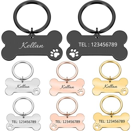 Anti-lost Personalized Pet ID Tag Dog Collar Engraved Pet ID Name for Cat Puppy Dog Collar Tag Pendant Collar Pet Accessories