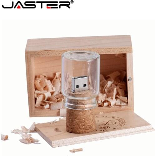 JASTER glass wish bottles pendrive USB 2.0 4GB 8GB 16GB 32GB 64GB floating bottle usb flash drive disk memory Stick wedding gift