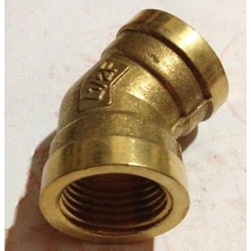 Brass Pipe fitting Connector Coupler 45 Deg 1" Female BSP Thread x 1" Female BSP Thread for water fuel gas