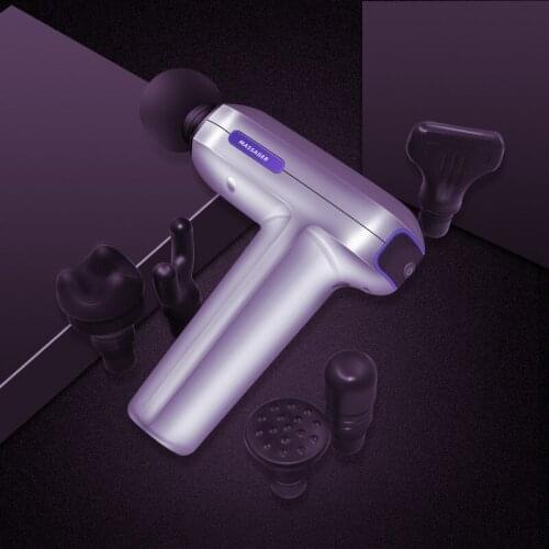 Mini Deep Muscle Gun Massage Relax Body Massager Neck Back Vibration Fascia with Portable Case High Frequency 3200r with 6 Head