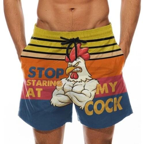 Funny Cock Mens Swimwear Swim Shorts Trunks Beach Board Shorts Swimming Pants Swimsuits Mens Running Sports Surffing shorts