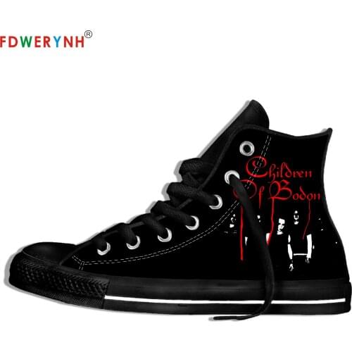 Mens Casual Shoes Bodom Band High Top Canvas Shoes Children Of Most Influential Metal Bands Of All Time Lightweight Shoe