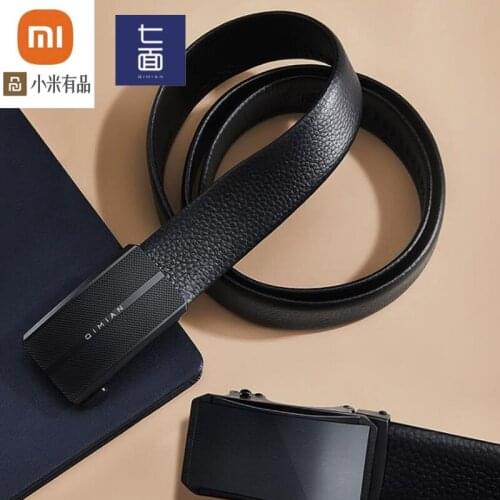 Xiaomi youpin qimian mens belt Nappa first layer leather casual business fashion automatic buckle belt mirror