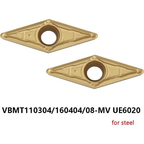 Original Lathe Cutter VBMT VBMT110304-MV VBMT160404-MV VBMT160408-MV UE6020 for Steel Carbide Inserts Turning Tools