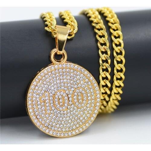 Hip hop necklace, Rhinestone Jewelry, European and American domineering fashion mens fashion brand pendant hiphop creativity