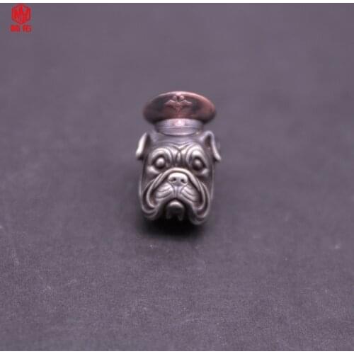 1PCS White Copper Animal Sheriff EDC Paracord Pendant Lanyard Outdoor Camping Backpack Pendant Portable Tool Accessory