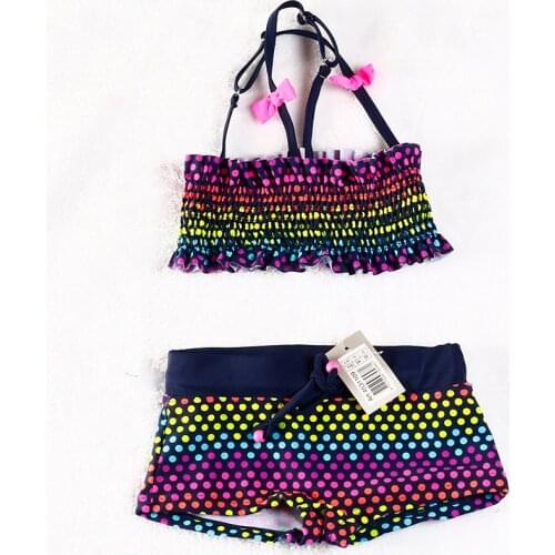 FINAL SALE!!! Two pieces Girls swimwear Kids Bikini sets Lovely Polka Dot Girls swimsuit Children swimwear Biquini Infantil-H052