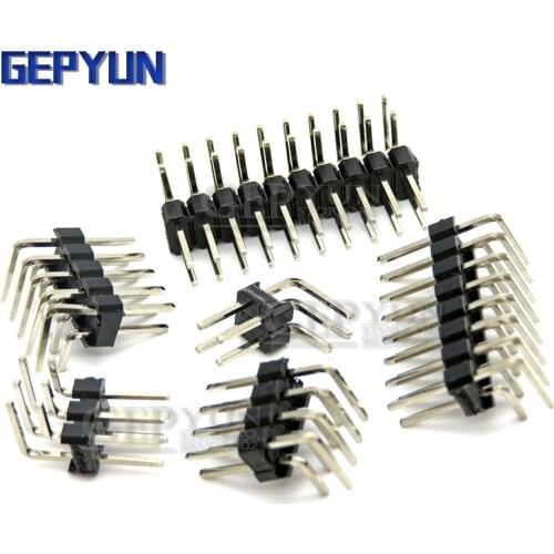 R/A 2.54mm Double Row Right angle Male Breakaway PCB Board Pin Header Connector Pinheader 2*3/4/10/15/40Pin For Arduino Gepyun