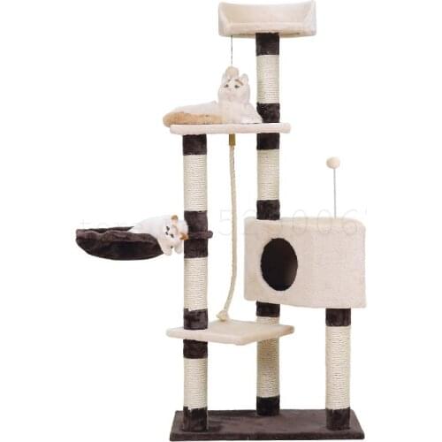 Cat Climbing Frame, Large Cat, Cat Hole Tree, Sisal Cat, Toy Cat Jumping Platform Villa, Cat Stand With Hole Grab Column