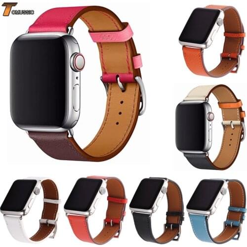 2018 New Single Tour Band for Apple Watch Series 4 3 2 1 Genuine Leather Strap for iWatch 44mm 40mm 42mm 38mm Wrist Band