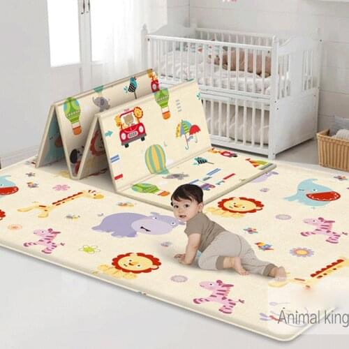 180*100CM Foldable Childrens mat Kids Toys Cartoon Baby Play Mat Double-sided Baby Climbing Pad Kids Rug Waterproof Games Mats