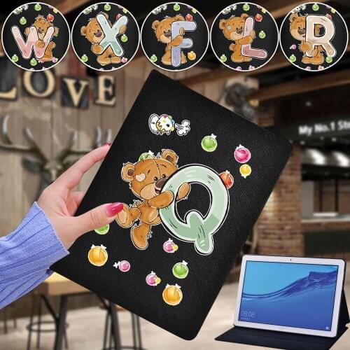 For Huawei MediaPad M5 Lite 10.1"/M5 10.8"/T3 8.0/T3 10 9.6 Tablet Leather Sand Folding Case for MediaPad T5 10 10.1"/M5 Lite 8