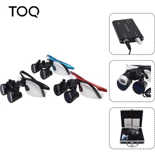 Dental Loupes Dental Magnifier Dental Lab Medical Loupes Magnification Binocular 2.5x Headlight Headlamp 3W/5W Seperately