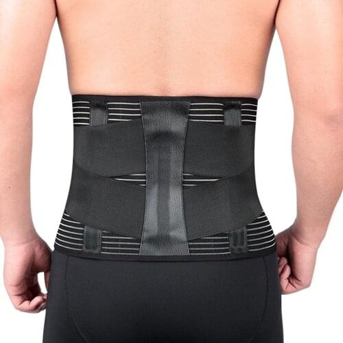 Waist Trainer Double Pull Neoprene Fitness Belt 3 Metal Bar Support Men Women Lumbar Brace Protector Back Corset Pain Relief