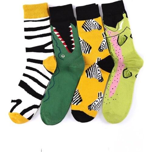Creative mens socks in hip hop on the streets of Europe and America. Cotton socks for men and women couples