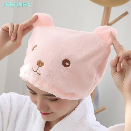 Cartoon Shower Cap Hair Dryer Cotton Bonnet Wrap Turban for Drying Hair for Sleeping Towel Towels for Bath and Sauna Spa (2 PCS)