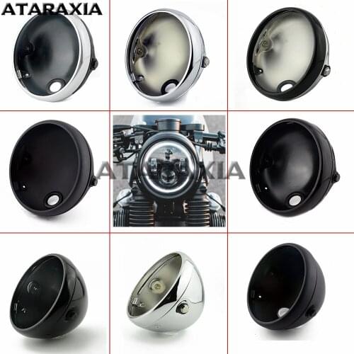 Bike 7" Outside Shell Vintage LED Headlight Housing Running Light Shell Housing Cover Headlight Shell Base for Harley Cafe Racer