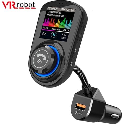 VR robot Bluetooth Handsfree Car Kit FM Transimtter Dual QC 3.0 QuicK Charge EQ Model Audio Car MP3 Player With Siri Function
