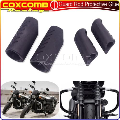 1 Pair Motorcycle 32mm Left & Right Engine Guard Crash Bar Rubber Peg Protector Cover For Harley Street Softail Sportster Suzuki