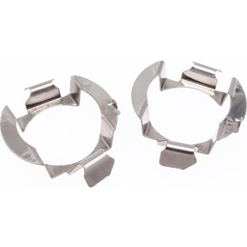 For Audi A3 A4L A6L B8 A6 C5 A5 Q3 Q5 Q7 Sline 1 Pair Silver H7 LED Car Headlamp Bulb Retainer Clips Adapter Metal Holder Base