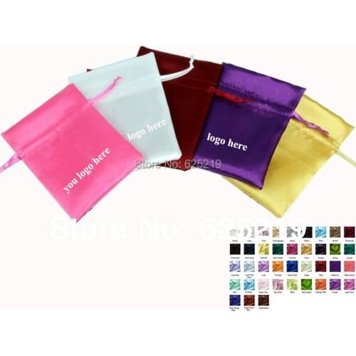 10*15cm/4*6inch top two line soft satin bag candy gift packaging wedding pouch bag with drawstring customize logo&size 50pcs/lot