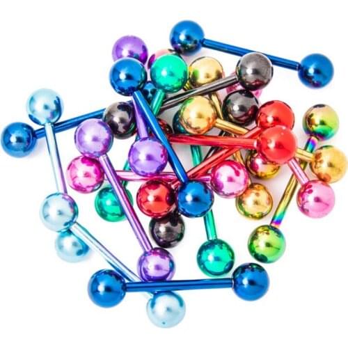 10pcs Womens Fashion Tongue Stud Lip Piercing Jewelry 6mm Nipple Rings Ear Bone Stud Body Jewelry Earring for Girl Wholesale