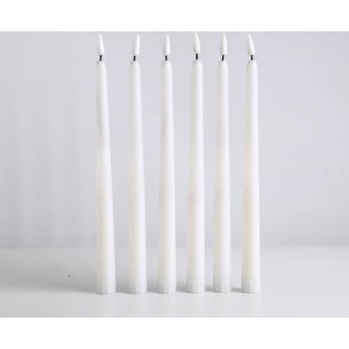 12pcs Yellow Flickering Remote LED Candles,Plastic Flameless Remote Taper Candles,bougie led For Dinner Party Decoration