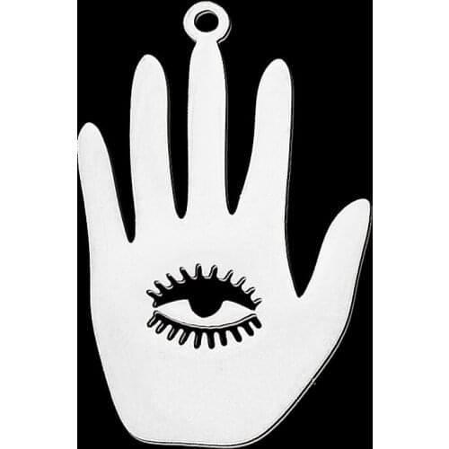 5pcs/lot 100% Stainless Steel Palm Eyes DIY Earring Pendant Charm Wholesale Factory Prices Custom Charms Finding Supplies