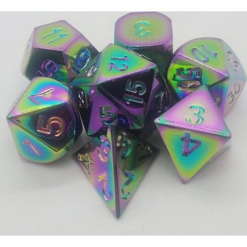 7 Pieces DND Dice Set Metal Polyhedral Dice Sets for RPG Gaming