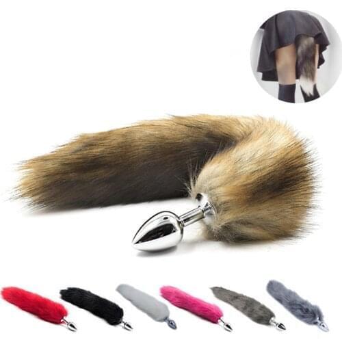 Faux Fox Tail Plug Anal Butt Plug Tail Sex Toys for Women Sex Products Stainless Steel Metal Anus Massager Adult Game
